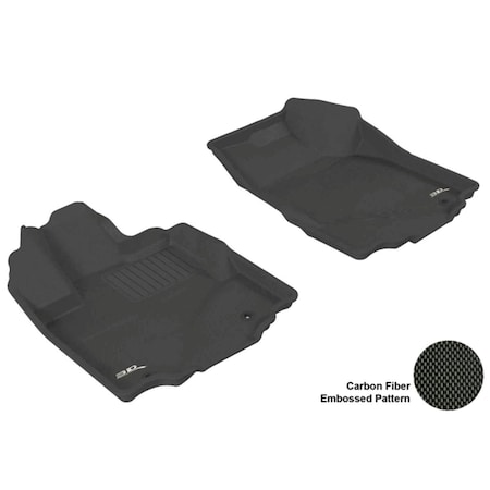 3D Maxpider HONDA RIDGELINE 2006-2014 KAGU BLACK R1 Floor Mat L1HD03911509